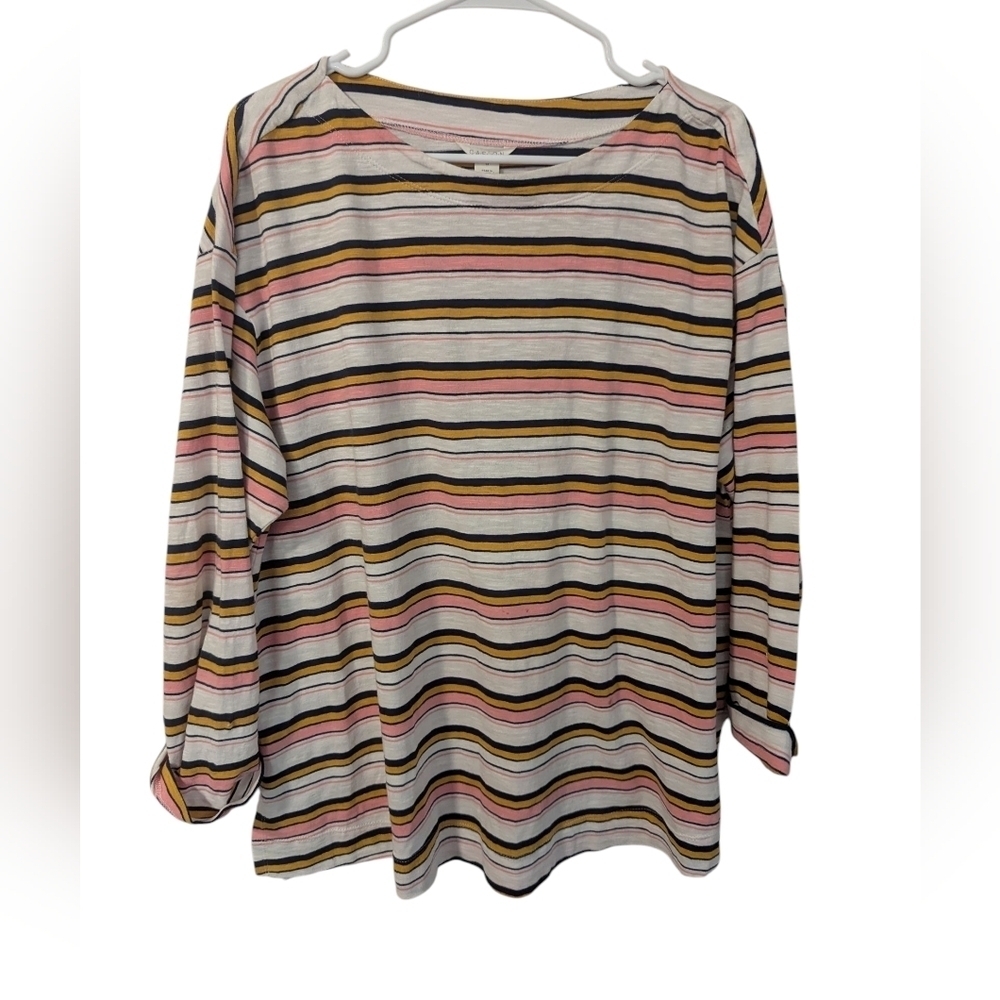 Caslon,Striped Multicolor Women's Top,Size 1x - Picture 2 of 3